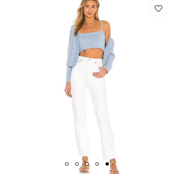 Revolve Lu Callahan Cardigan and Sweater Set in Baby Blue Size Small - Picture 6 of 9